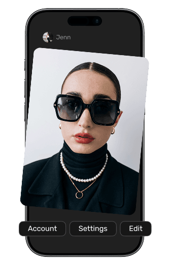Phone showing account creation screen with profile photo